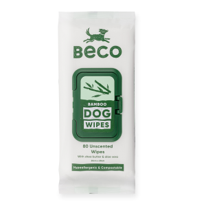 Čistiace obrúsky pre psov, Beco Bamboo neparfumované, 80 ks